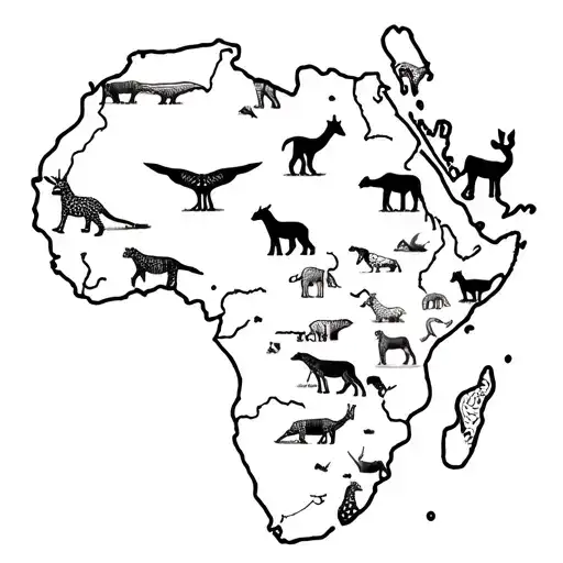 South Africa Map Made Entirely Of African Animals