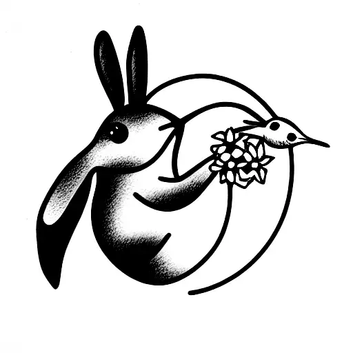 Bunny With Hummingbird