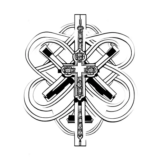 Cross With A Rosary Around It For Men