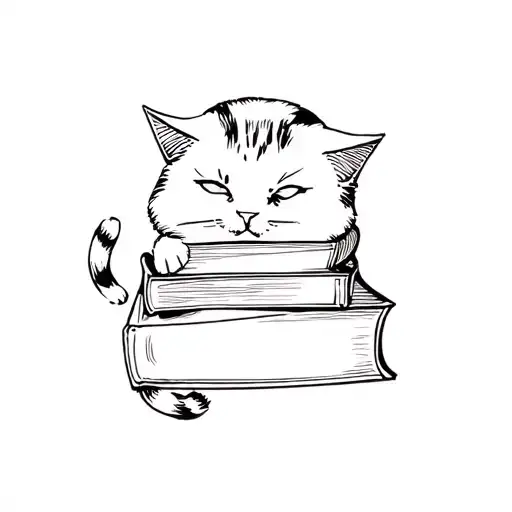 Books And Cat