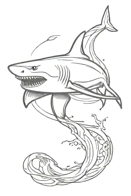 Flowing Shark Swimming