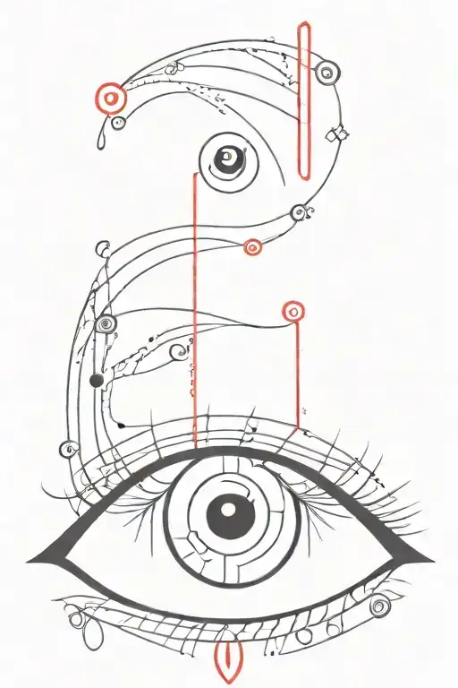 Eyes With Patterns In Black And Red