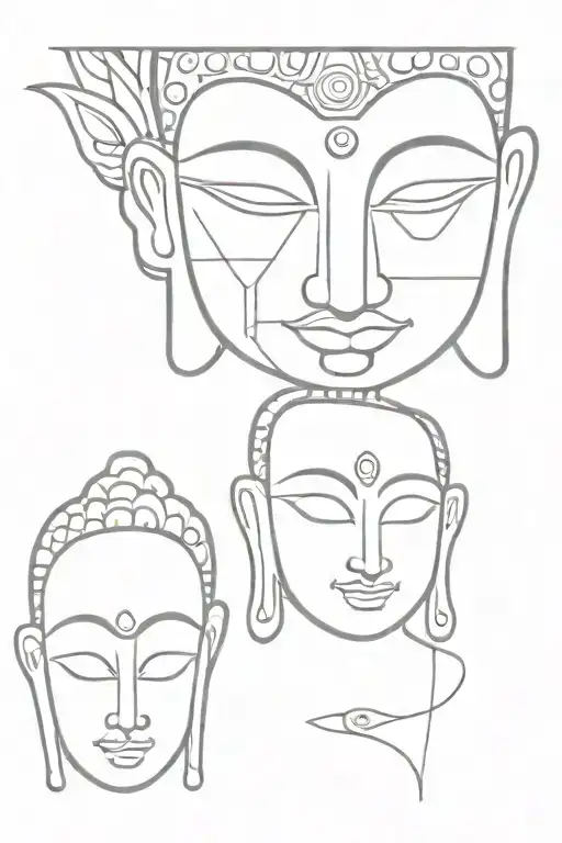 Aztek And Buddha Face