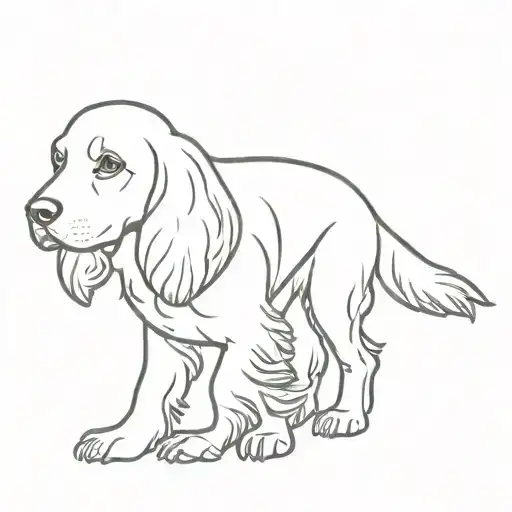 Outline Of A Working Cocker Spaniel Dog