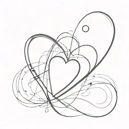 Heart Fingerprint With Infinity Plus Navigation Compass And Gps Coordinates