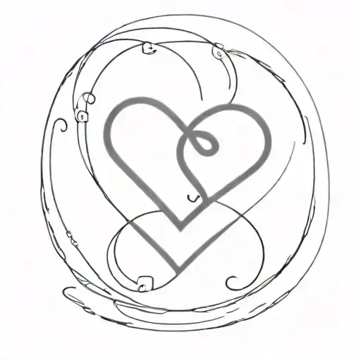 Fingerprint Heart With Infinity Sign Inside Plus Navigation Compass And Gps Coordinates