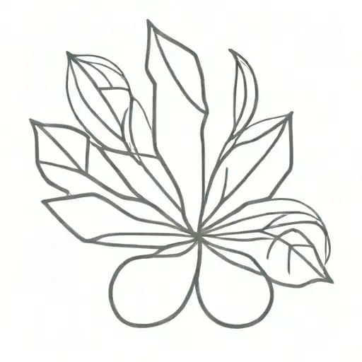 A Minimalist Design Of A Cannabis Leaf Intertwined With A Sketch Of A Dog's Paw Print
