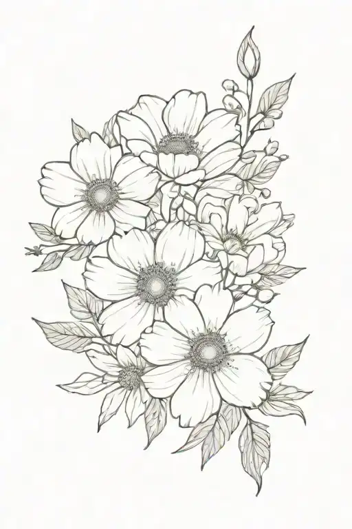 Mary Gold And Cosmos Flower Bouquet