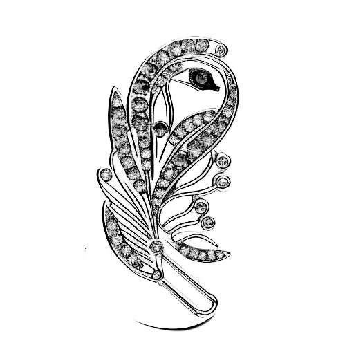 A Sapphire Peacock Brooch