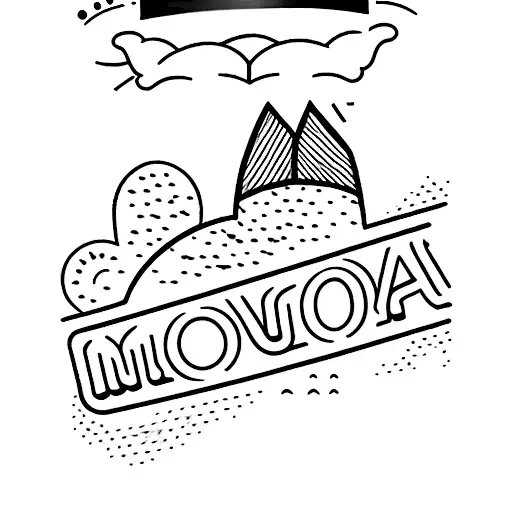 Moonlit Cityscape With A Cat Silhouette On A Beer Label