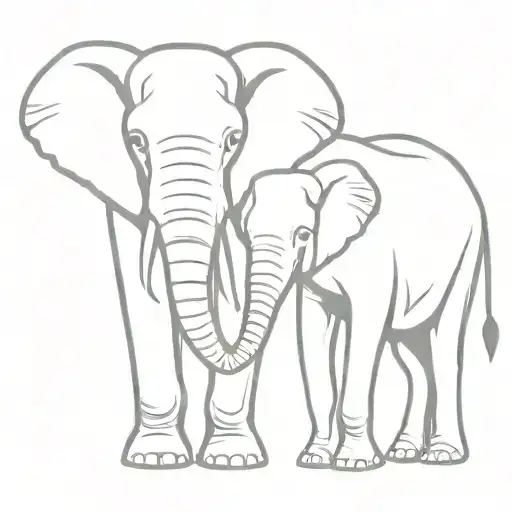 Elephant And Stag Split Face