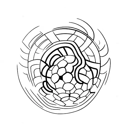 A Minimalist Tattoo Of A Soccer Player Dribbling A Ball Through A Forest