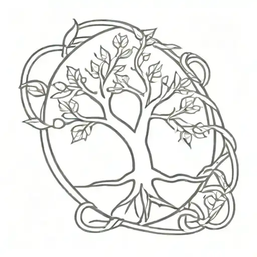 Firefighter Cross And Celtic Tree Of Life