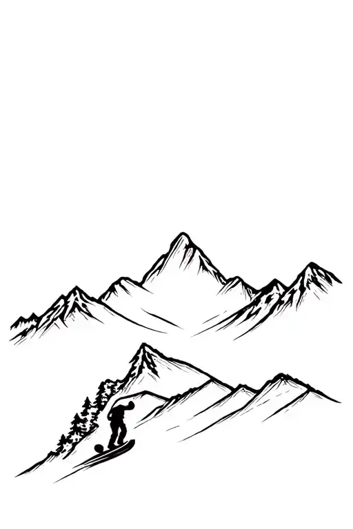 Snowboard Mountain Landscape Inspired