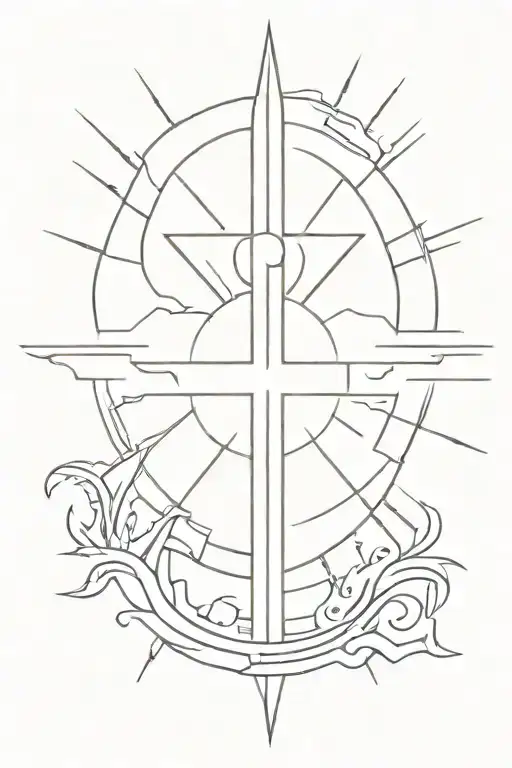 Cross And A Sun Shining