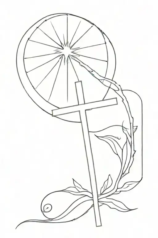 Cross And A Sun Shining