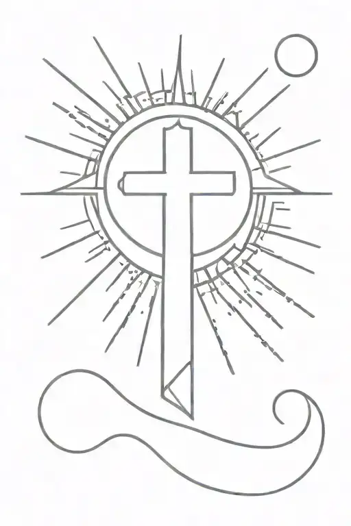 Cross And A Sun Shining