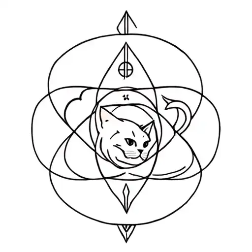 Make A Tattoo With A Tryskell The 5 Elements And A Siberian Cat Lying In The Triskell