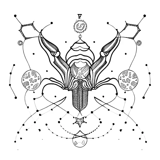 A Minimalist Tattoo Of The Scorpio Constellation With Delicate Linework