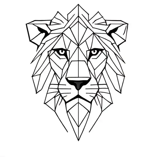 Geometric Lion Face