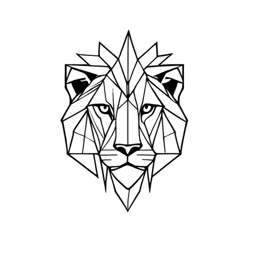 Geometric Lion Face Emerging
