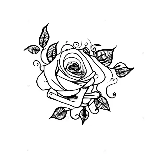 A Delicate Rose Vine Wrapping Around A Guitar Neck