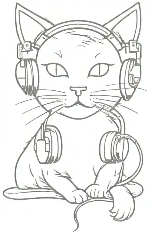Cat Wearing Headphones