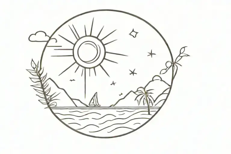 Beach And Sun Shining