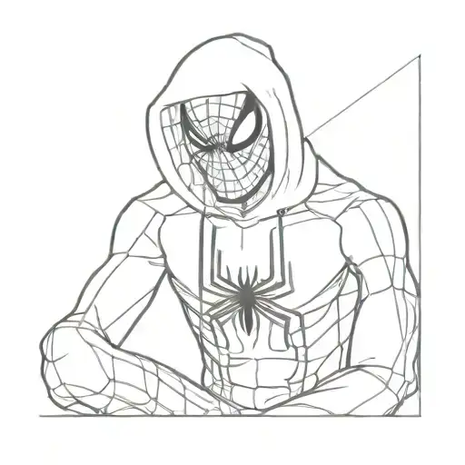 Spider Man In A Hoodie Half Skeleton
