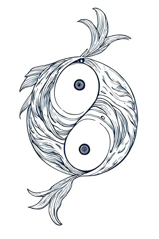 Yin Yang Fish Swimming