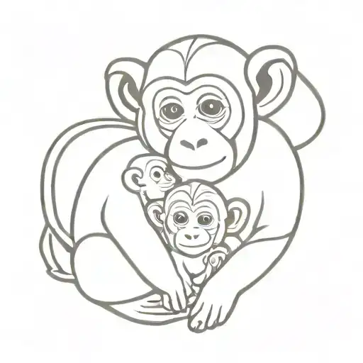 Monkey Mom And Baby