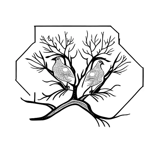 Three Birds On A Branch With Each Bird Representing A Family Member