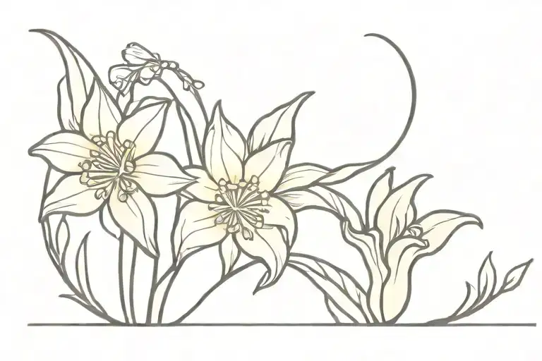 Daffodil Lily Of Valley Flower Intertwined Hearts