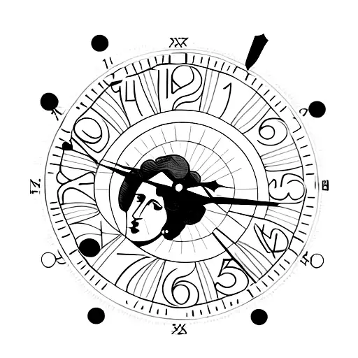 Virginia Woolf Portrait In A Clock
