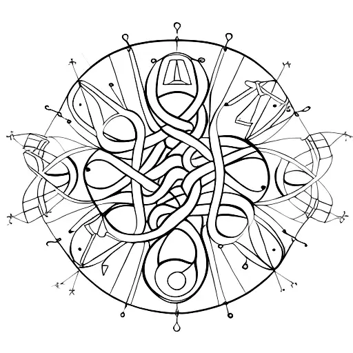 A Sol Key Made Of Intertwined Guitar Strings With Stars In The Background