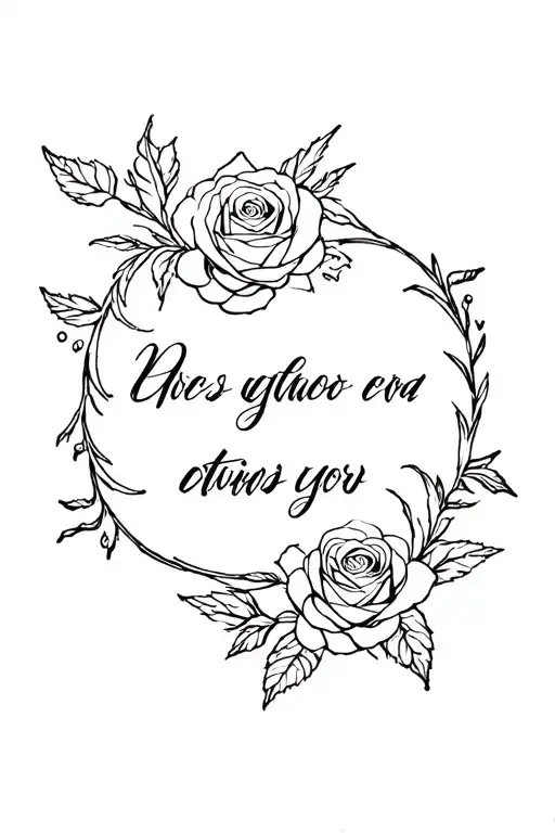 Roses And Script Surrounded