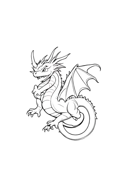 Baby Gargoyle And Dragon