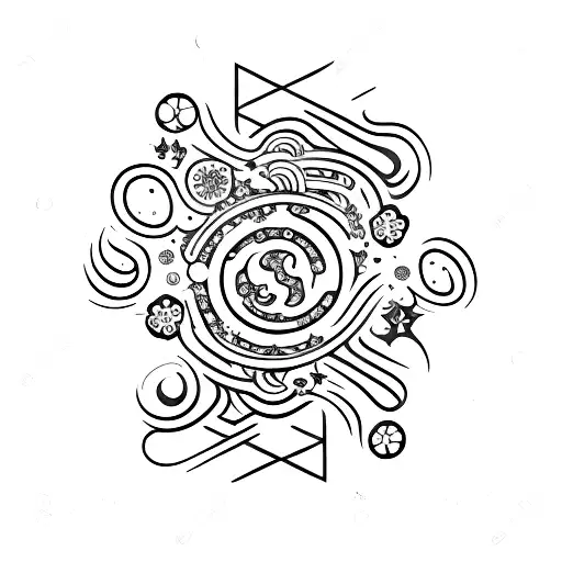 Galaxy-inspired Metal Music Logo With Floral Accents