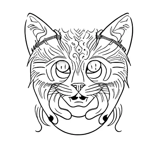 A Seductive Black Cat With Iron Maiden Lyrics As Part Of Its Fur