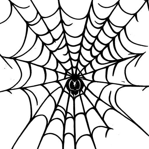 Spider Web Lightning Bolt Demon Behind Rock