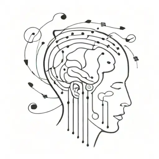 A Ghostly Figure With A Brain Made Of Music Notes