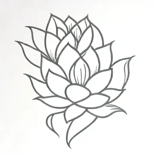 The Words Lucian And Mia In The Petals Of A Lotus Flower