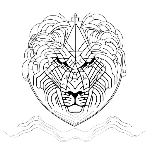 A Futuristic Cityscape With A Majestic Lion Overlooking It