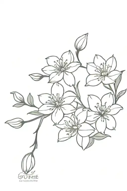 Vine Of Snow Drops And Peonies Blooming