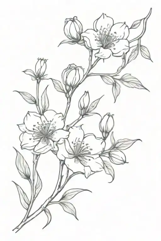 Vine Wrapping Snow Drop Flowers And Peonies Blooming