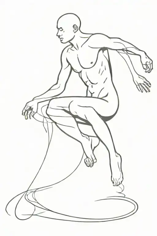 Male Freediver Gracefully Descending