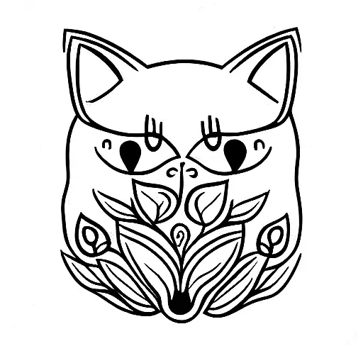 Cat Flower Minimalistic