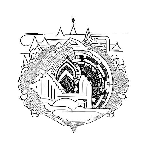 Design A Tattoo That Incorporates Creative Elements And The Landscapes Of Afghanistan