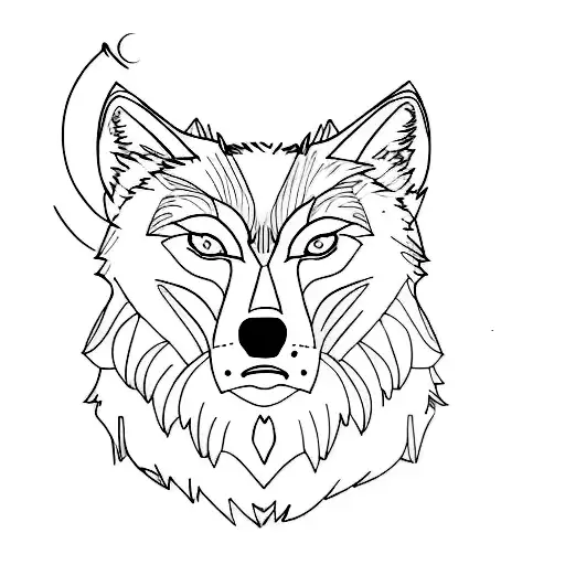 Sketch-style Portrait Of A Wolf
