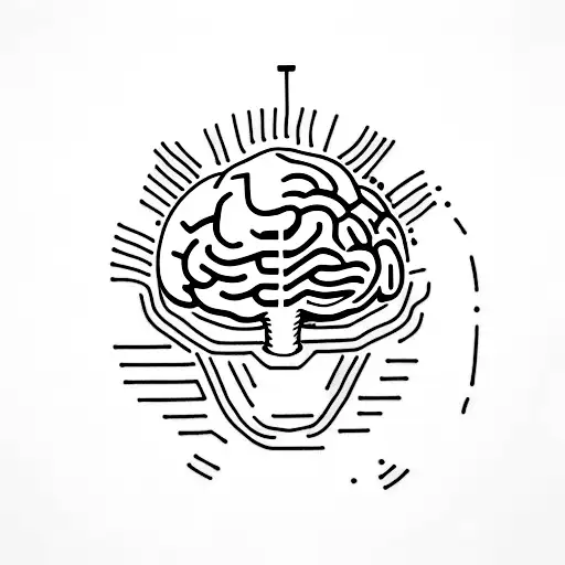 A Minimalist Coffee Cup With A Brain Inside It